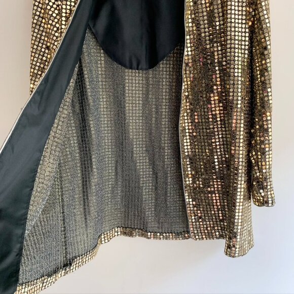 Vintage Braemar Jeremy Scott Blazer Sequins Metallic 90s Jacket Shoulder pads - Picture 8 of 16